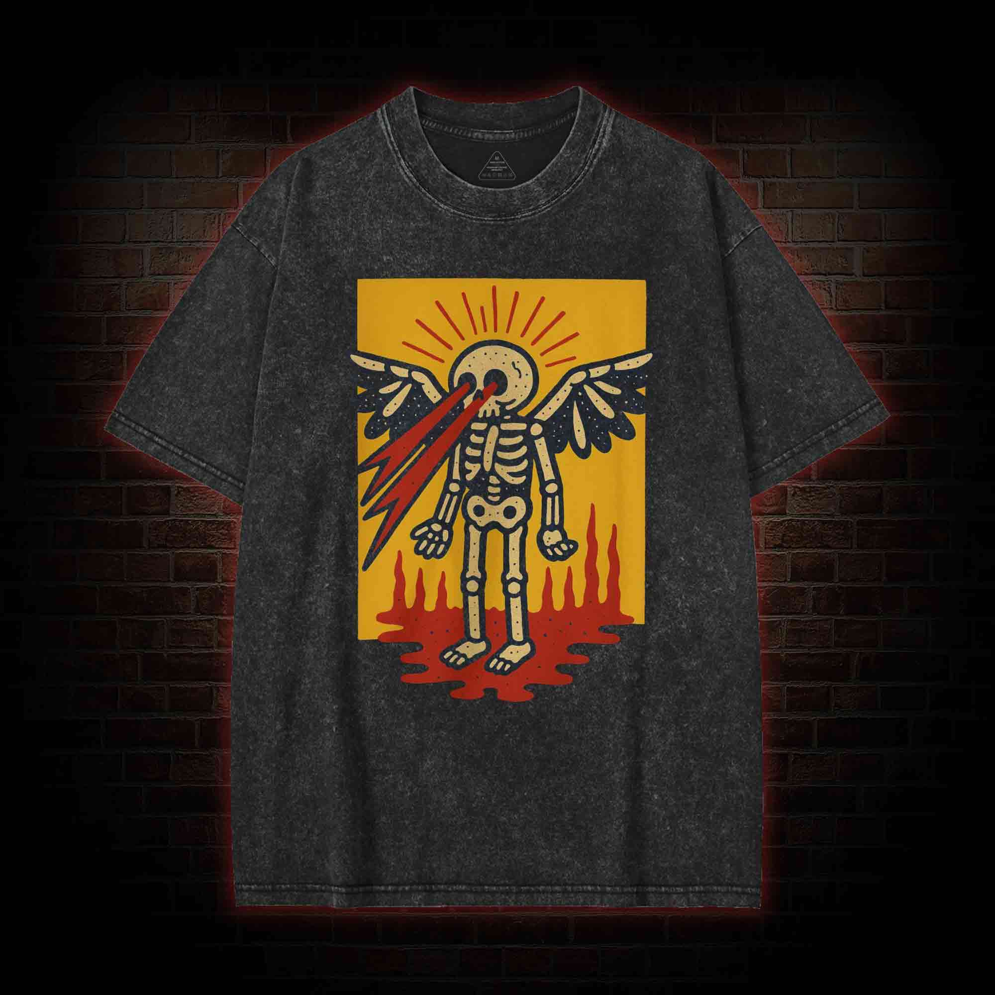 Skeletal Angel Washed T-shirt