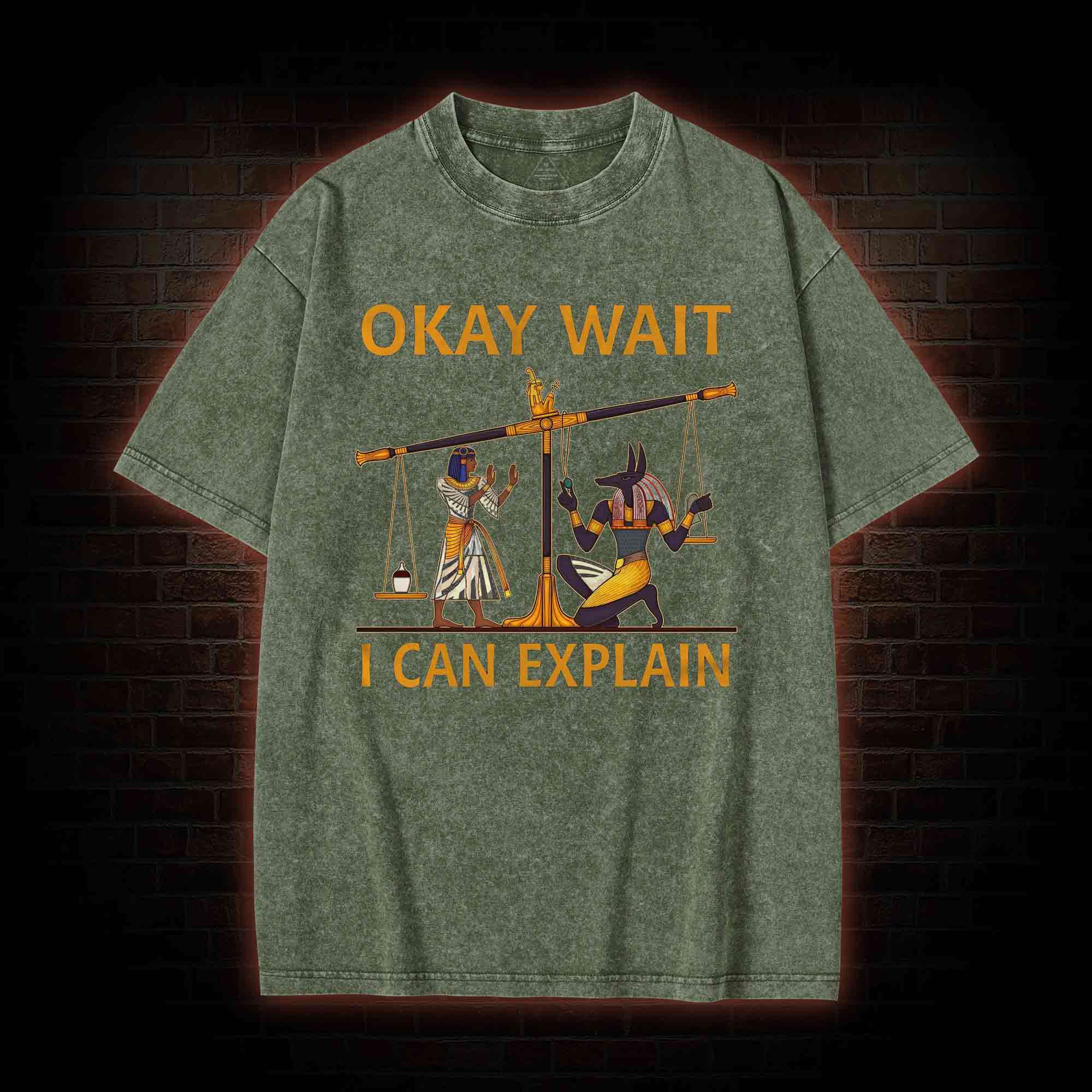 Okay Wait I can Explain Washed T-shirt