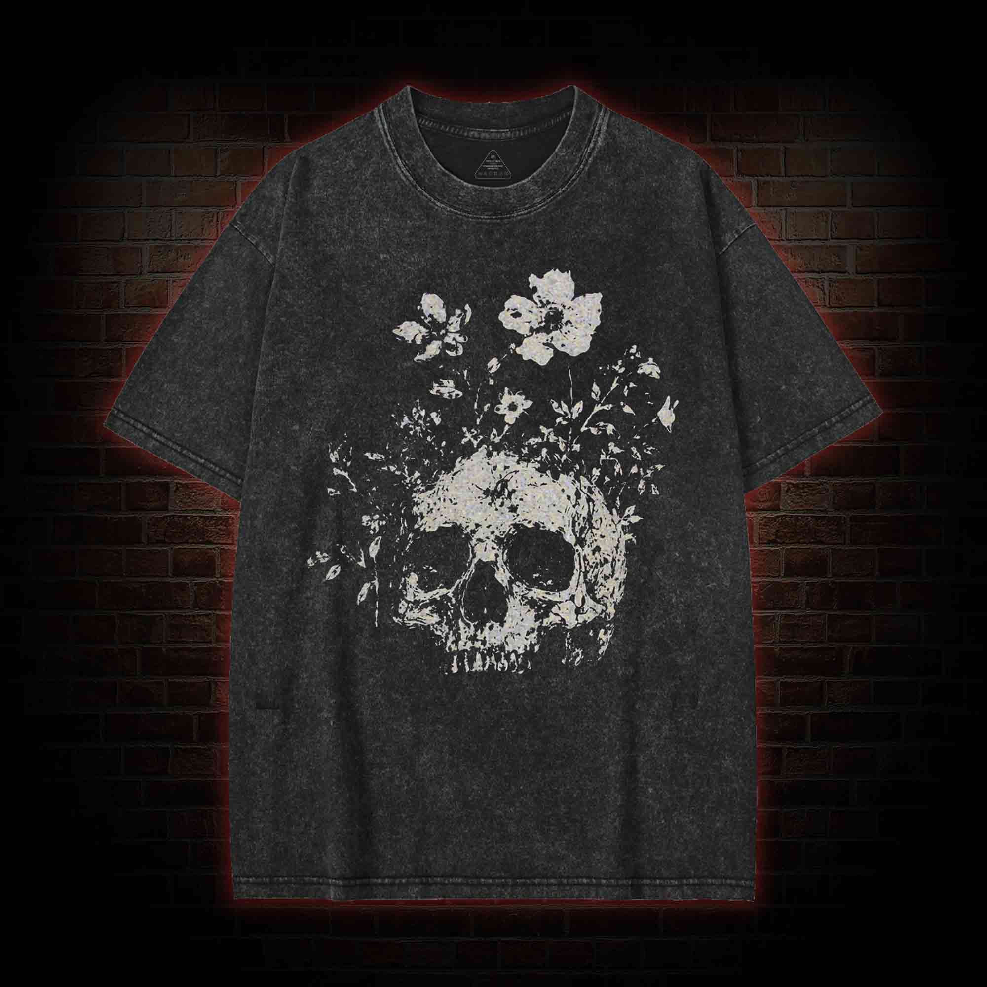 Floral Skull Washed T-shirt