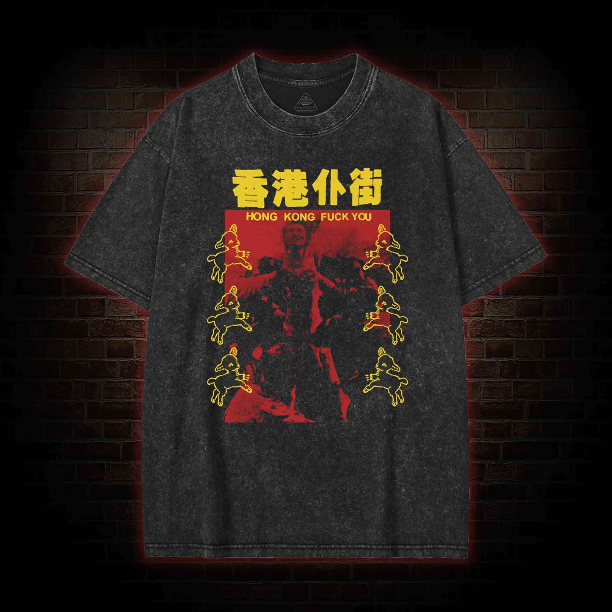 Hong Kong Fuck You Washed T-shirt