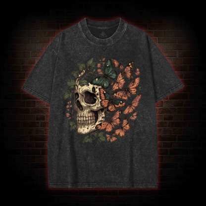 Skull & Butterflie Washed T-shirt