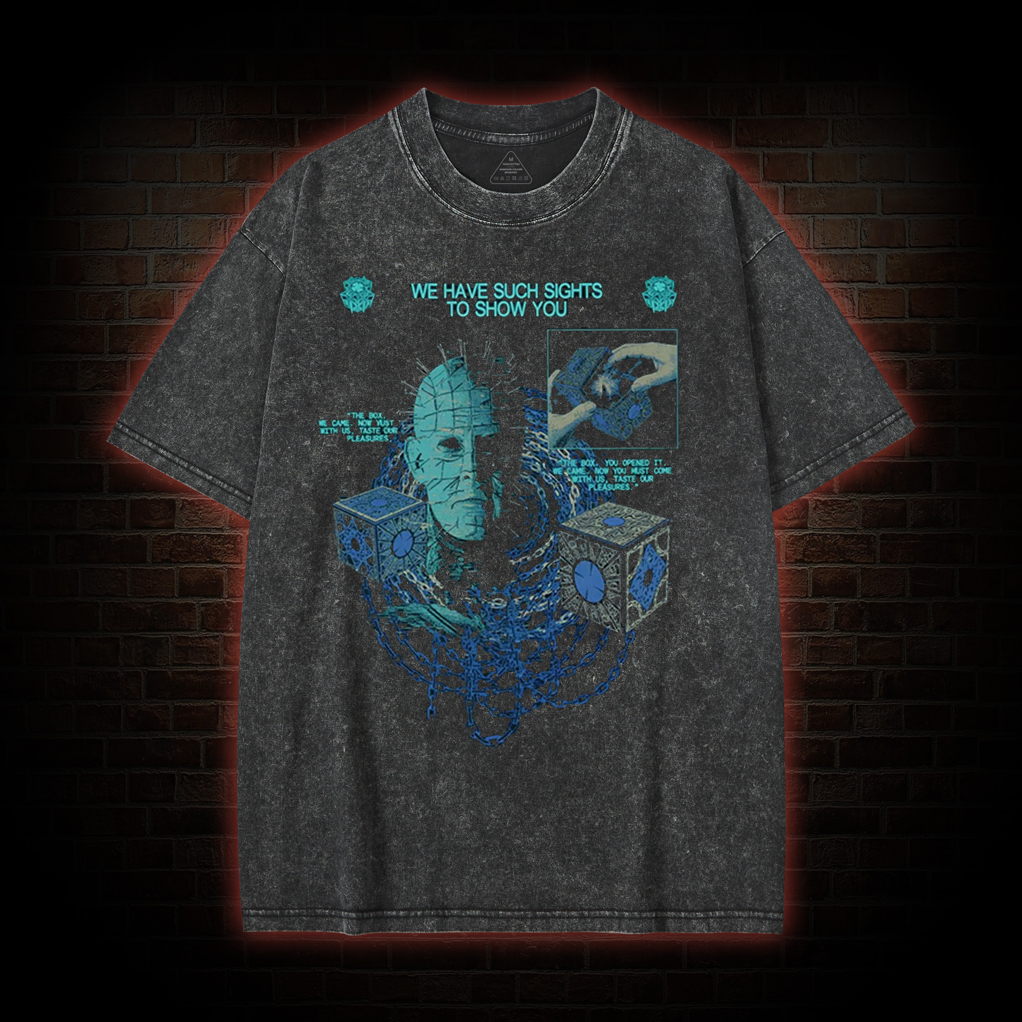 Retro Hell Horror Movie Washed T-shirt