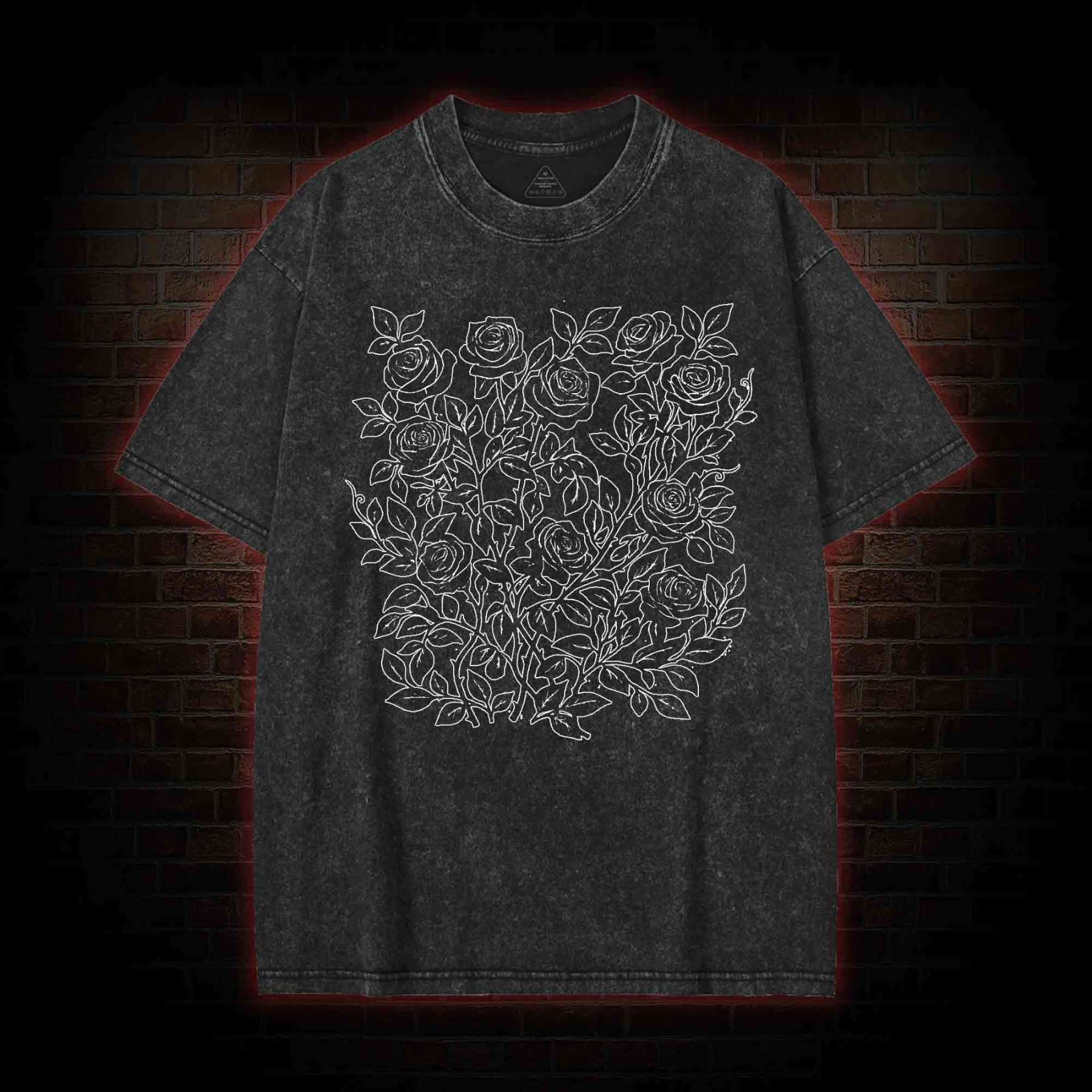 Gothic Flower Washed T-shirt