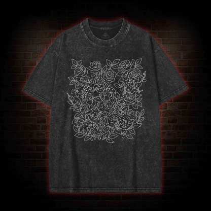 Gothic Flower Washed T-shirt