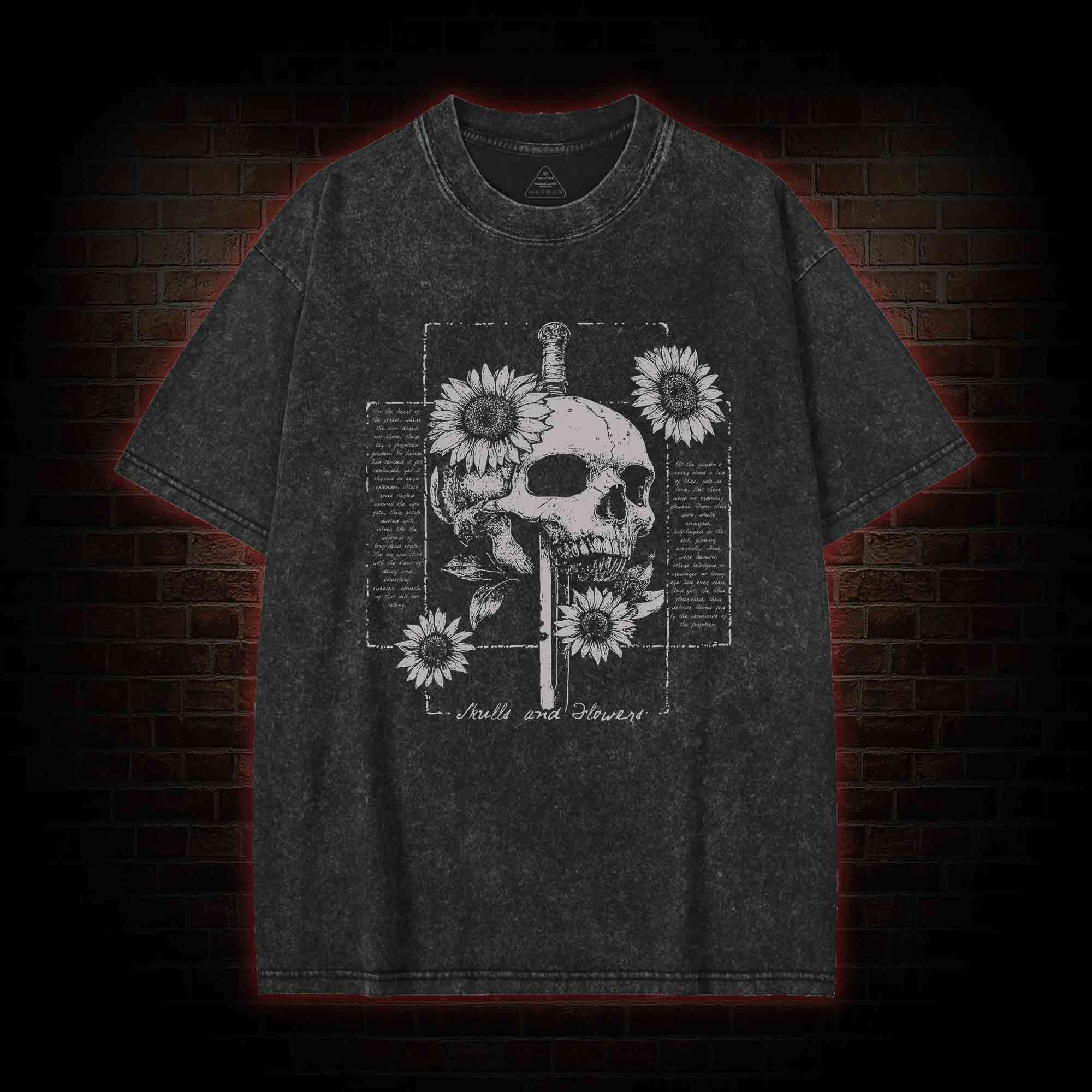 Skull and Sunflower Washed T-shirt