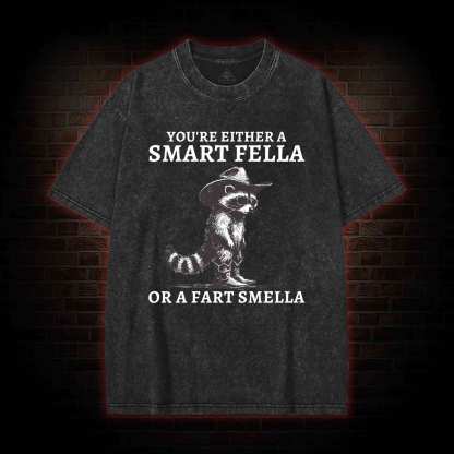 You're Either a Smart Fella or a  Fart Smella Washed T-shirt