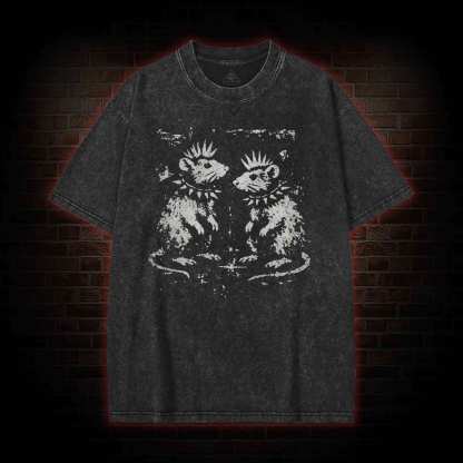 Funny Rat Washed T-shirt