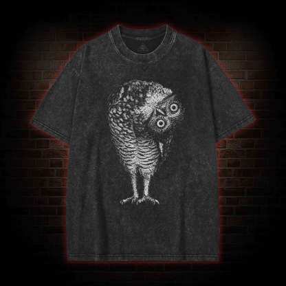 Linocut Owl Washed T-shirt