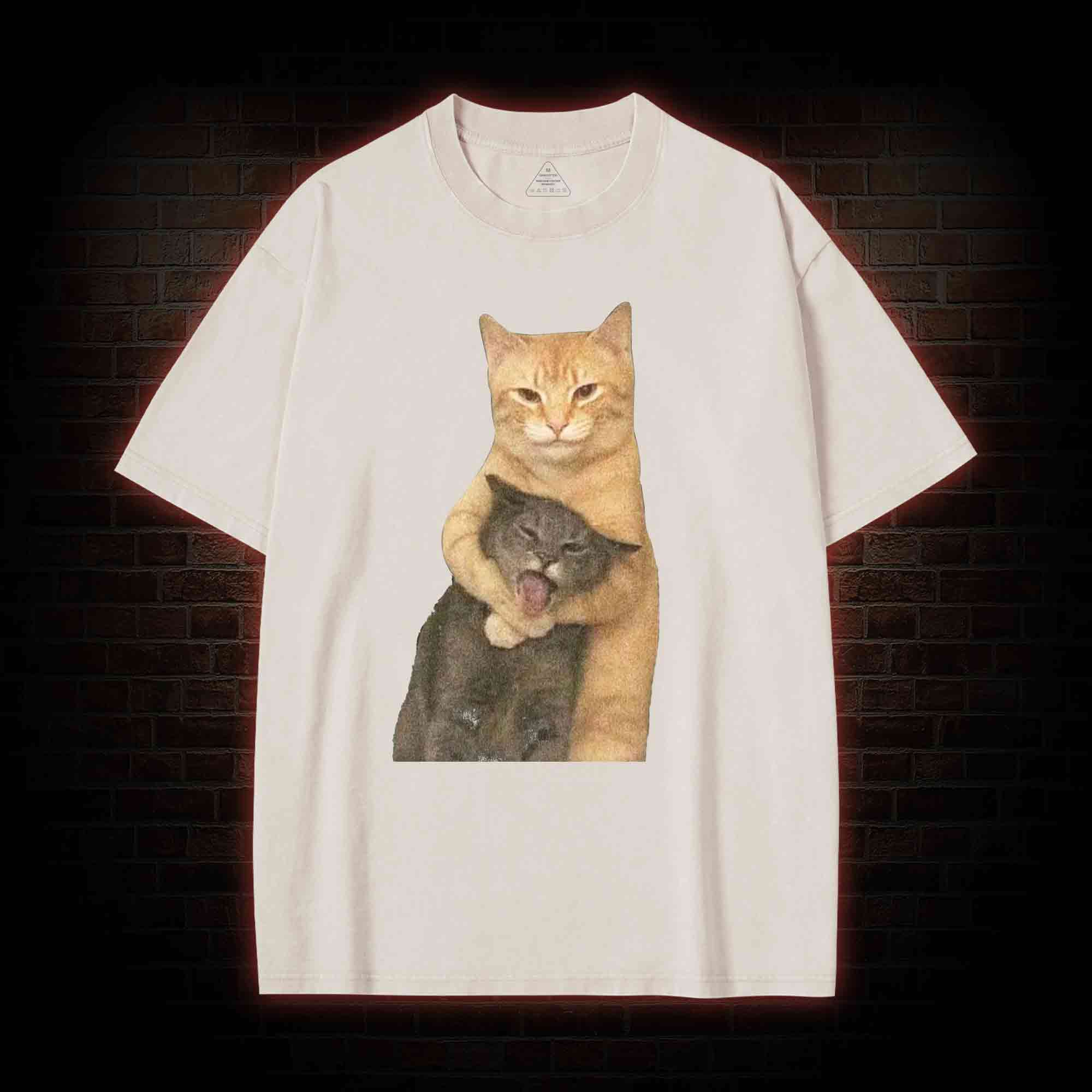 Fighting Cat Memes Washed T-shirt