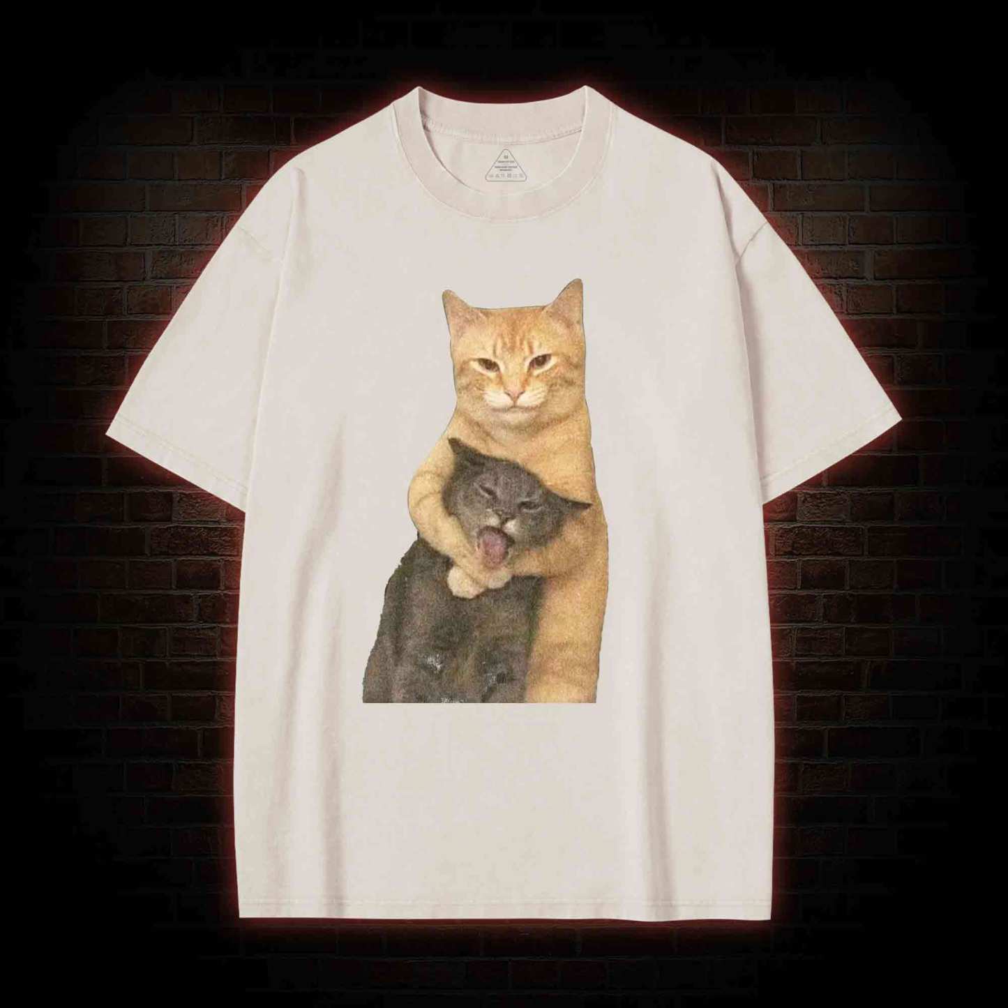 Fighting Cat Memes Washed T-shirt