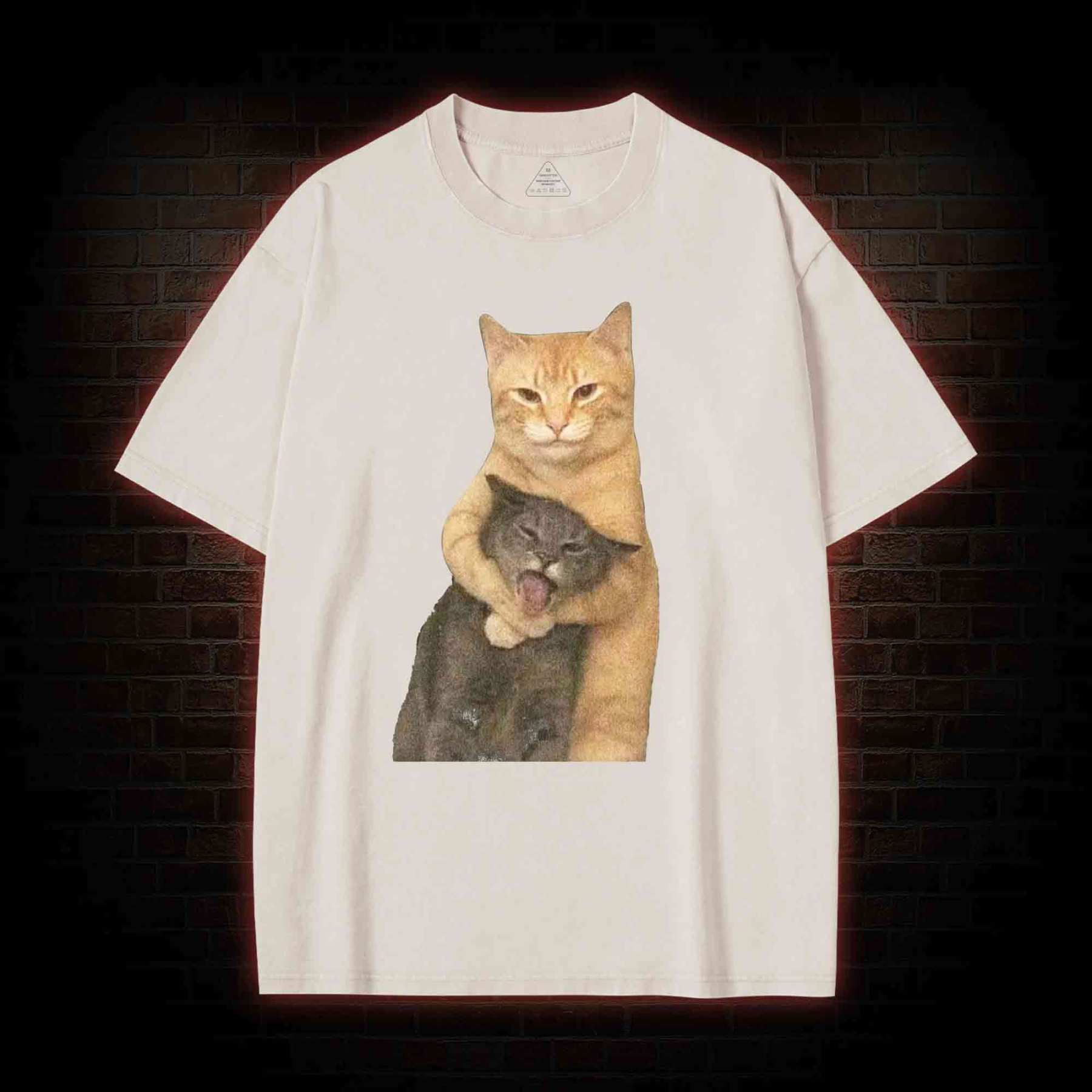 Fighting Cat Memes Washed T-shirt