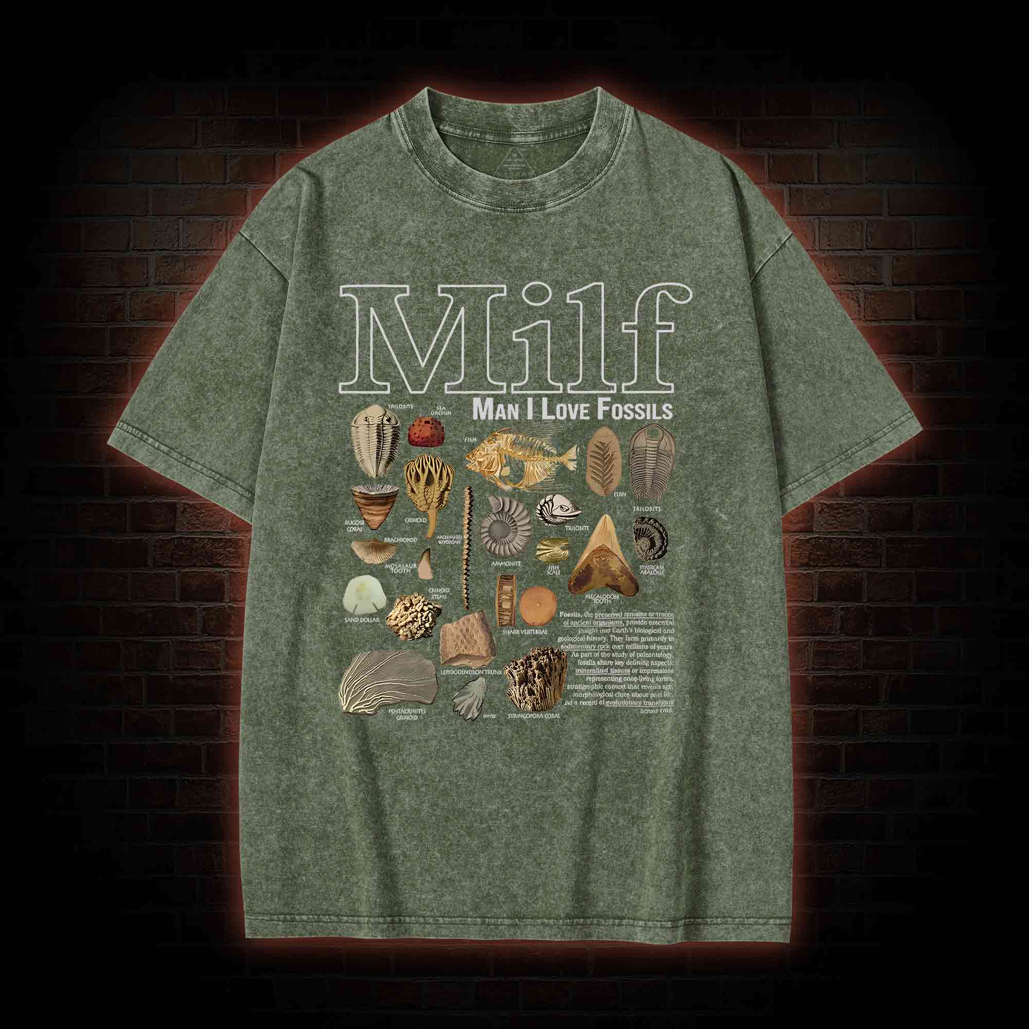 Man I Love Fossils Washed T-shirt