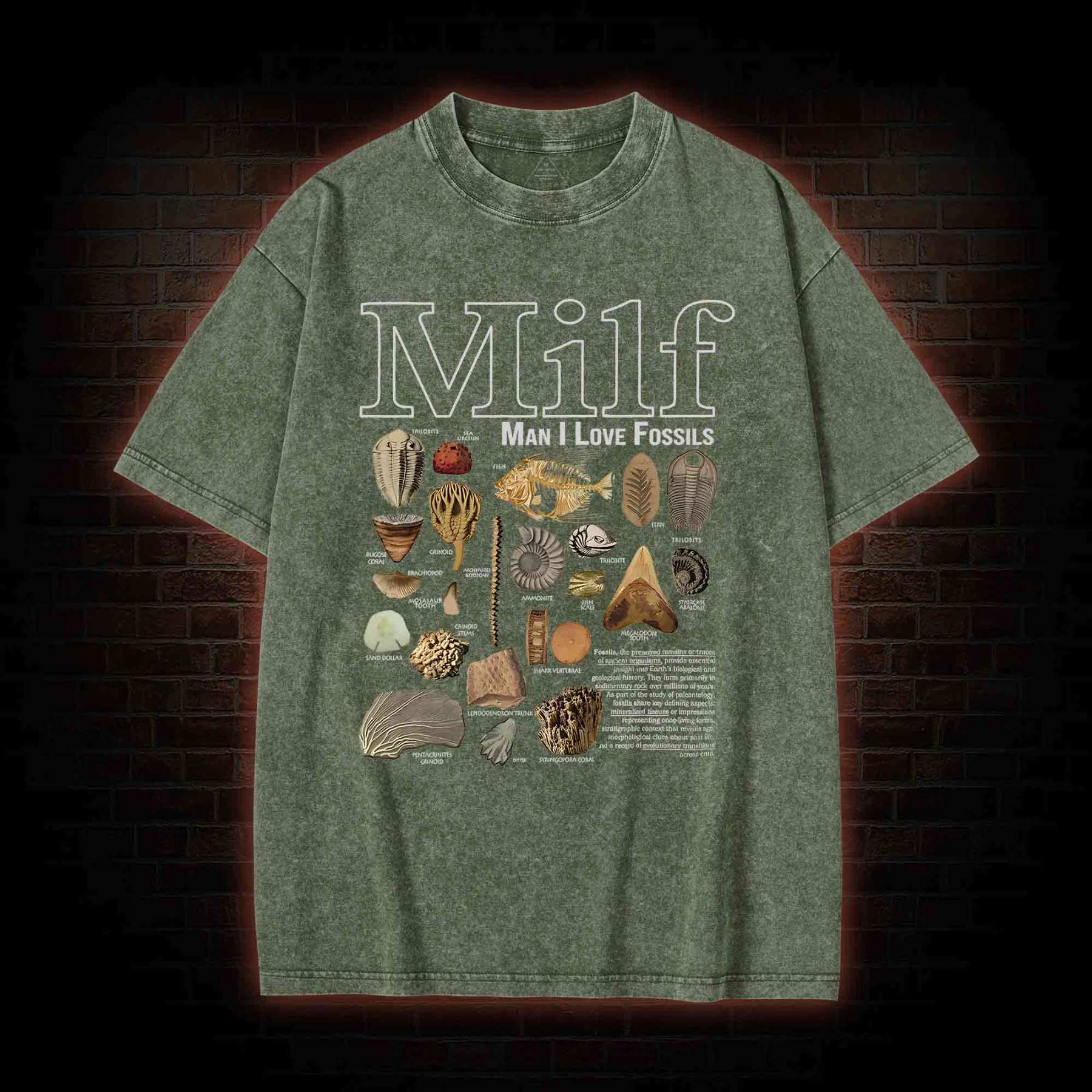 Man I Love Fossils Washed T-shirt
