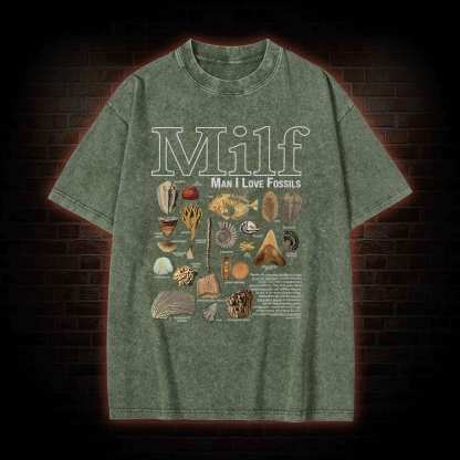 Man I Love Fossils Washed T-shirt