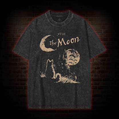 The Moon Cat Washed T-shirt