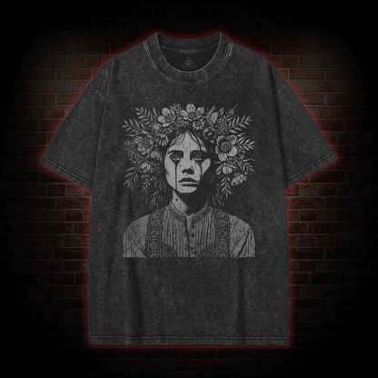 Mystic Hooded Figure Washed T-shirt