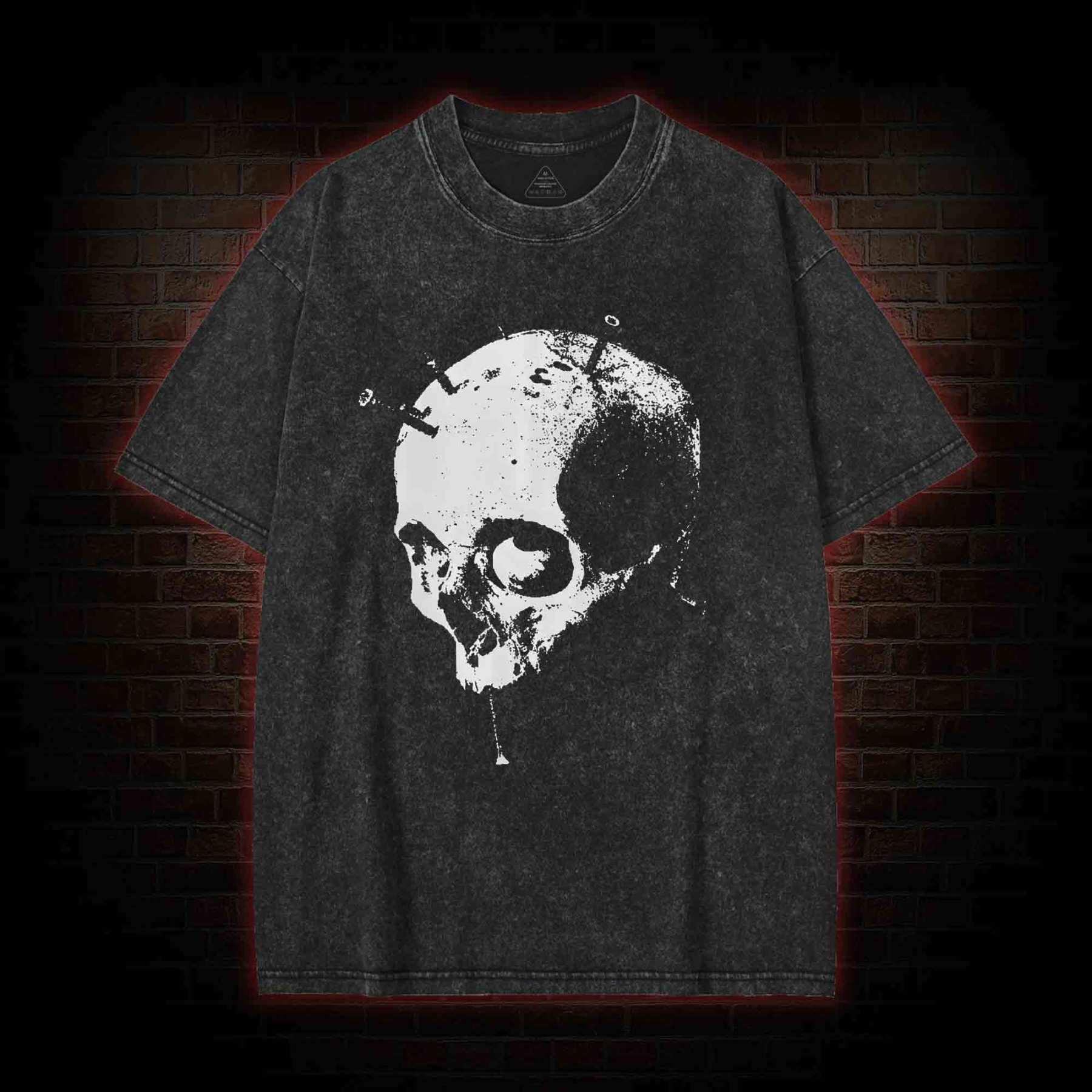 Skull Gothic Art Washed T-shirt