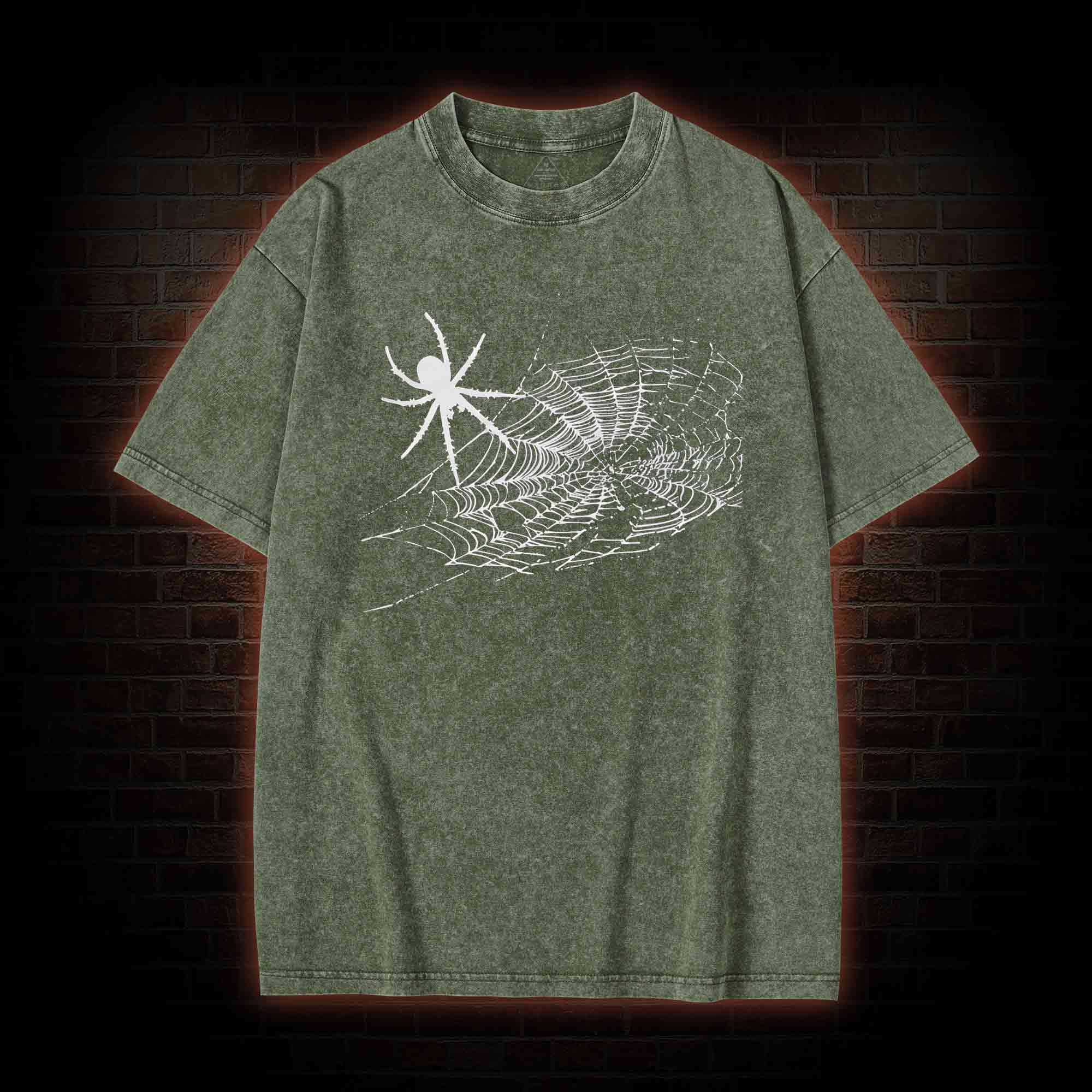 Spider Web Bat Washed T-shirt