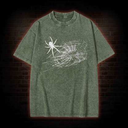 Spider Web Bat Washed T-shirt