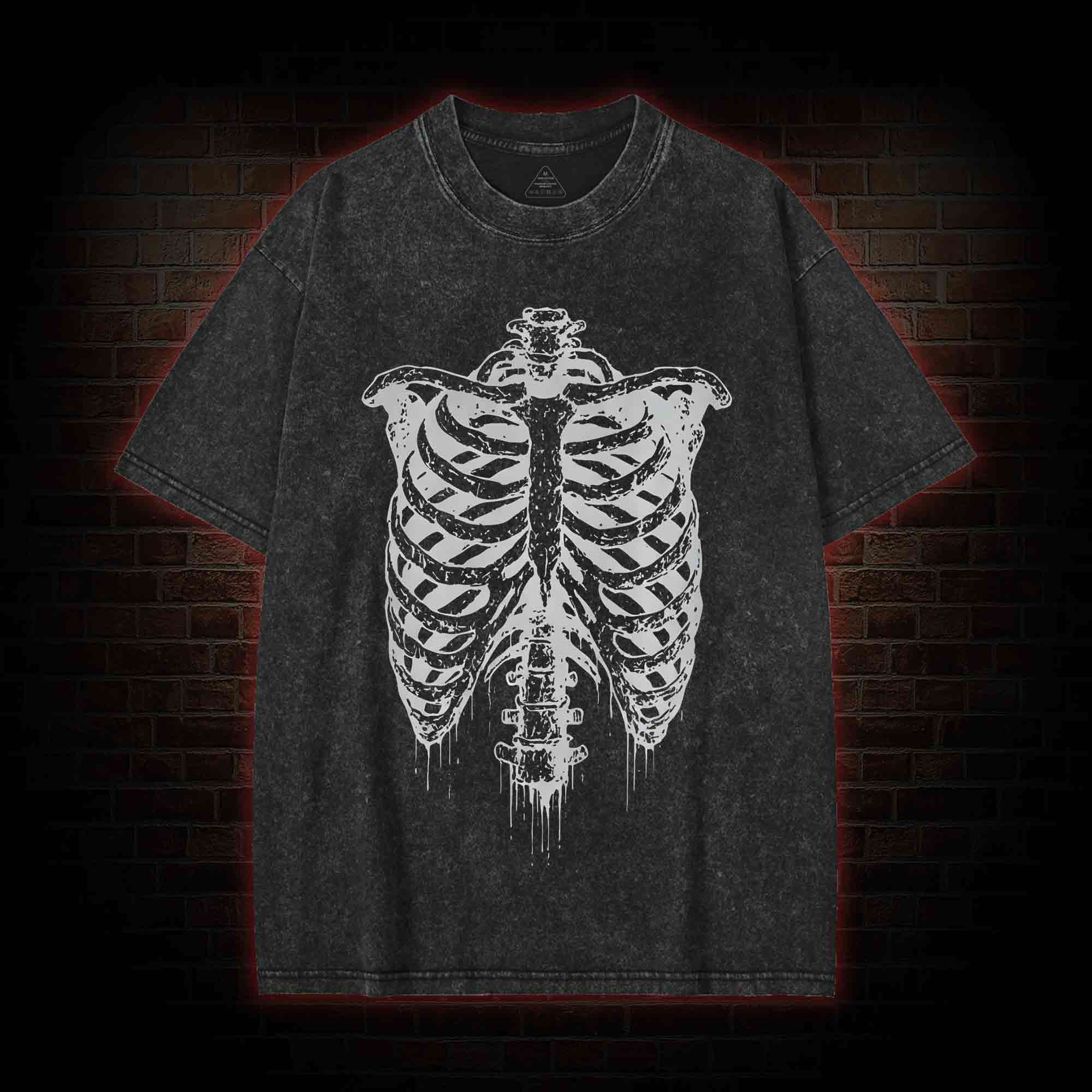 Rib Cage Skeleton Washed T-shirt