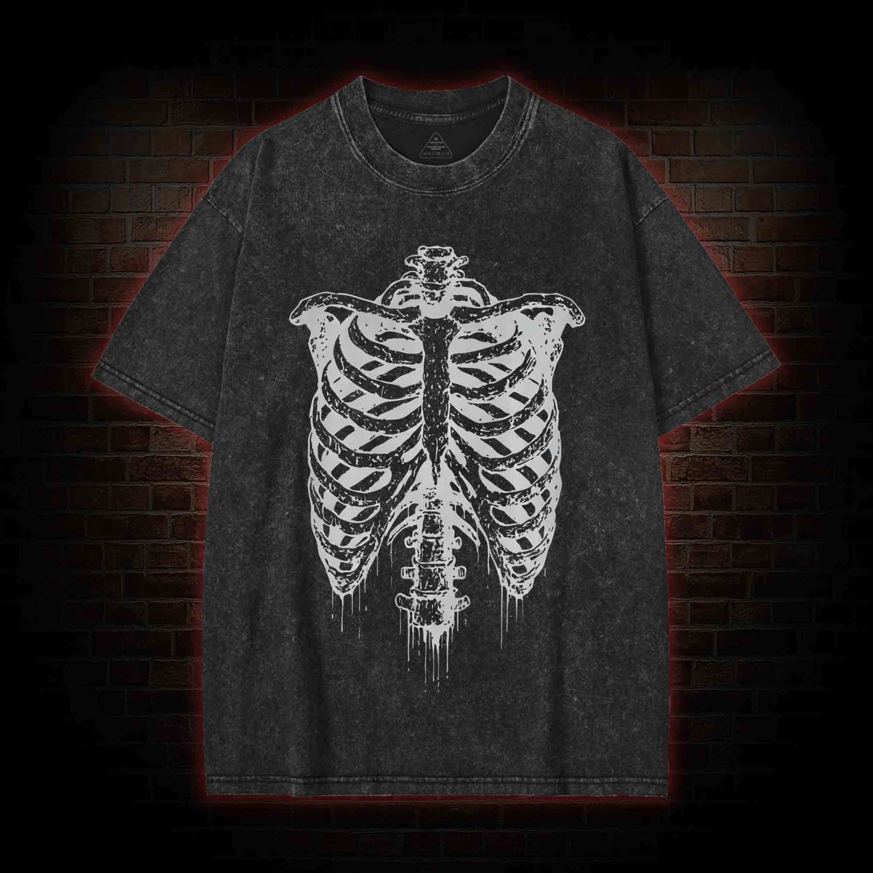 Rib Cage Skeleton Washed T-shirt