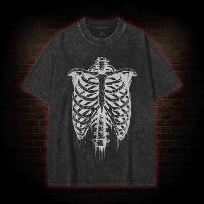 Rib Cage Skeleton Washed T-shirt