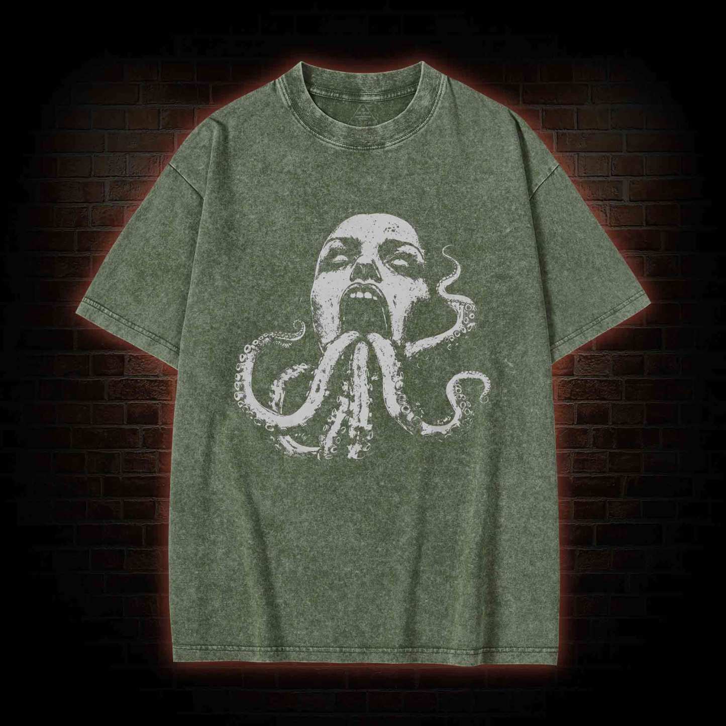 Cryptozoology Octopus Washed T-shirt