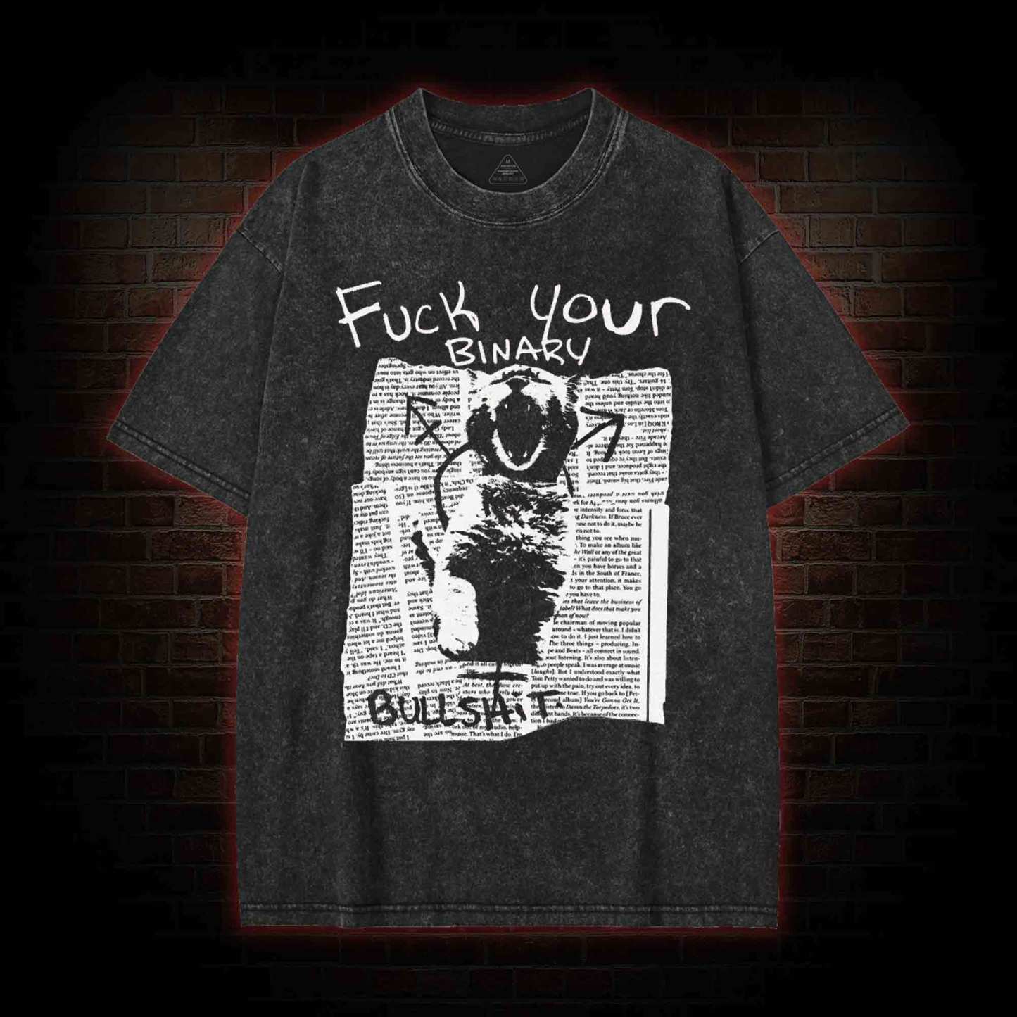 Fuck Your Binary Washed T-shirt