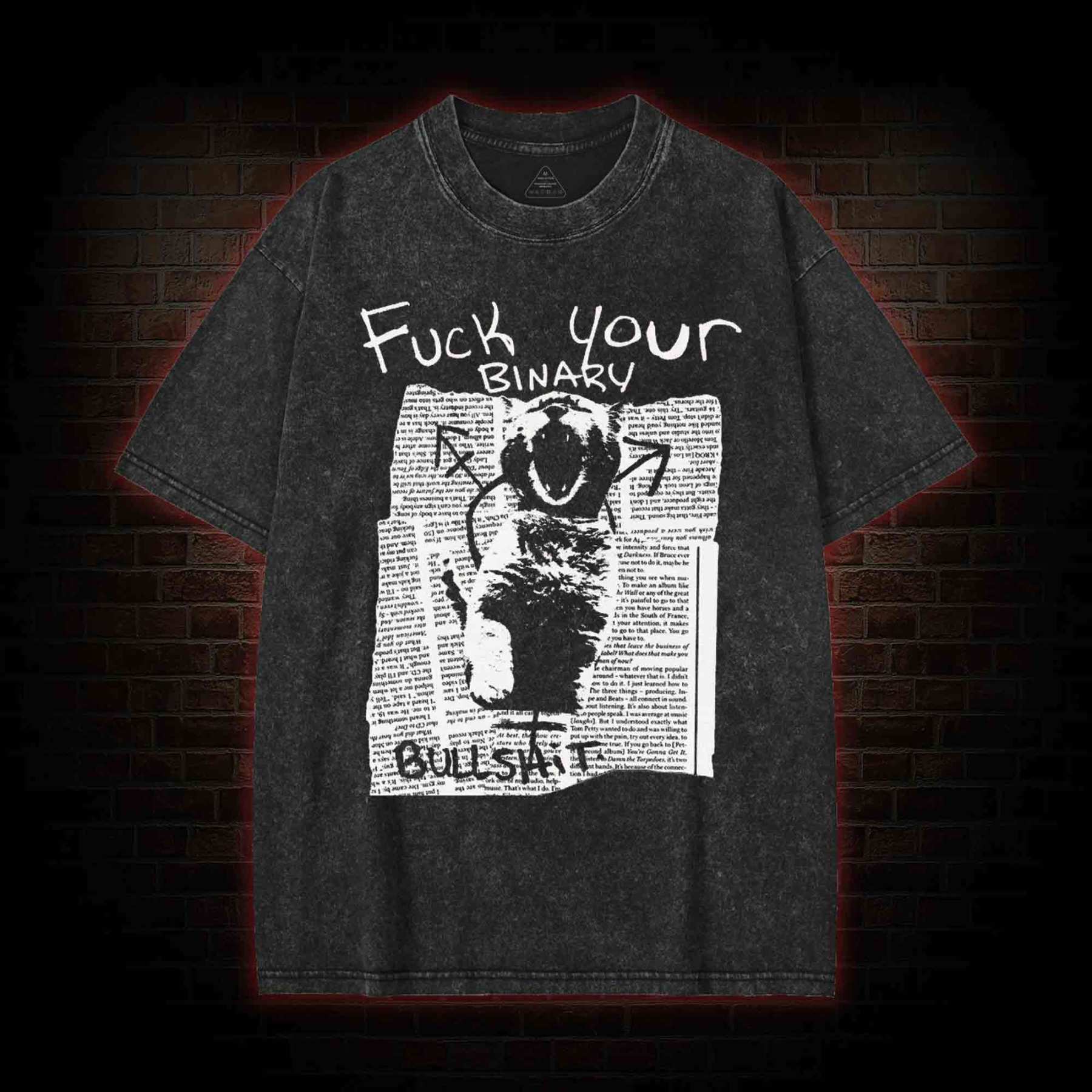 Fuck Your Binary Washed T-shirt
