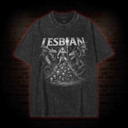 Lesbian Warrior Washed T-shirt