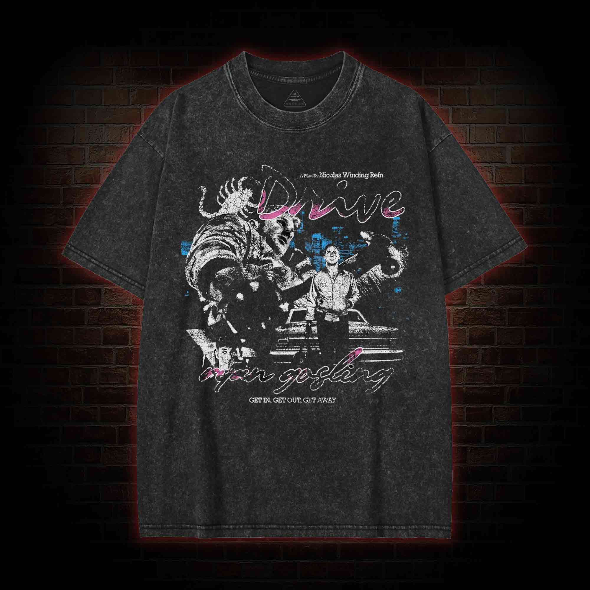 Get in Get out Get away Washed T-shirt