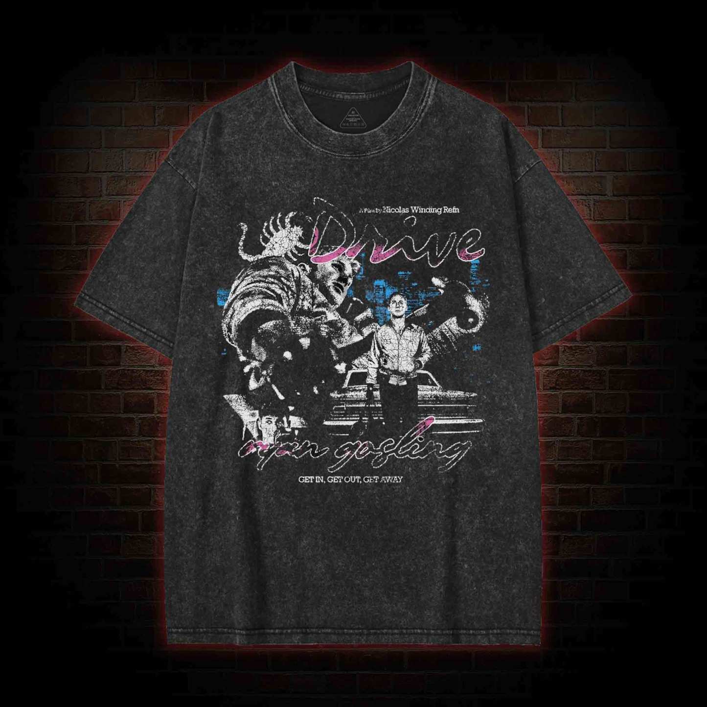 Get in Get out Get away Washed T-shirt