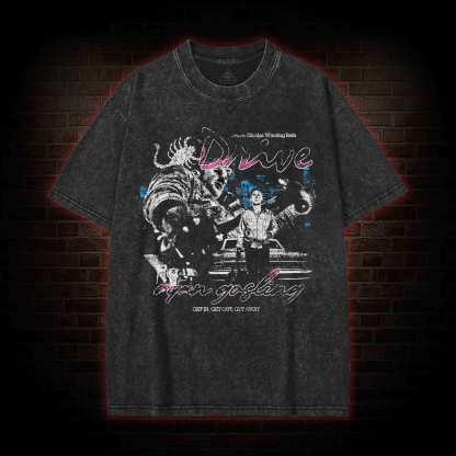 Get in Get out Get away Washed T-shirt