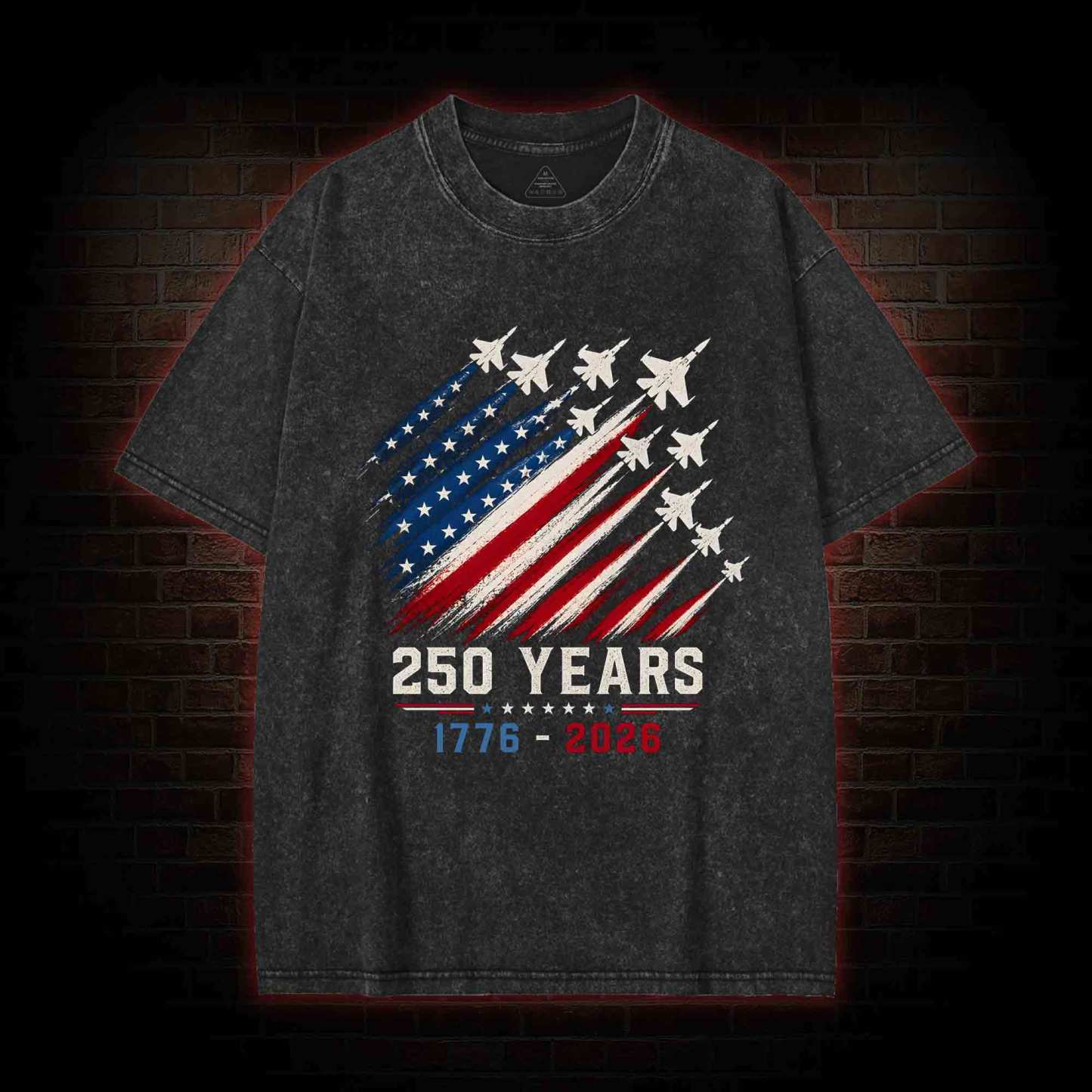 Patriotic Jet Fighter Washed T-shirt