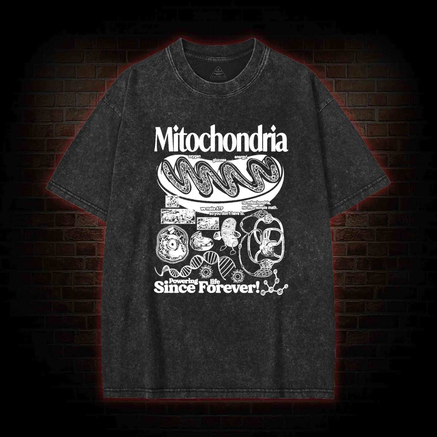 Mitochondria Washed T-shirt