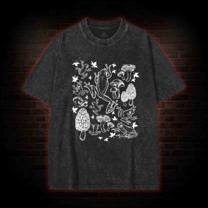 Frogs and Mushrooms Washed T-shirt