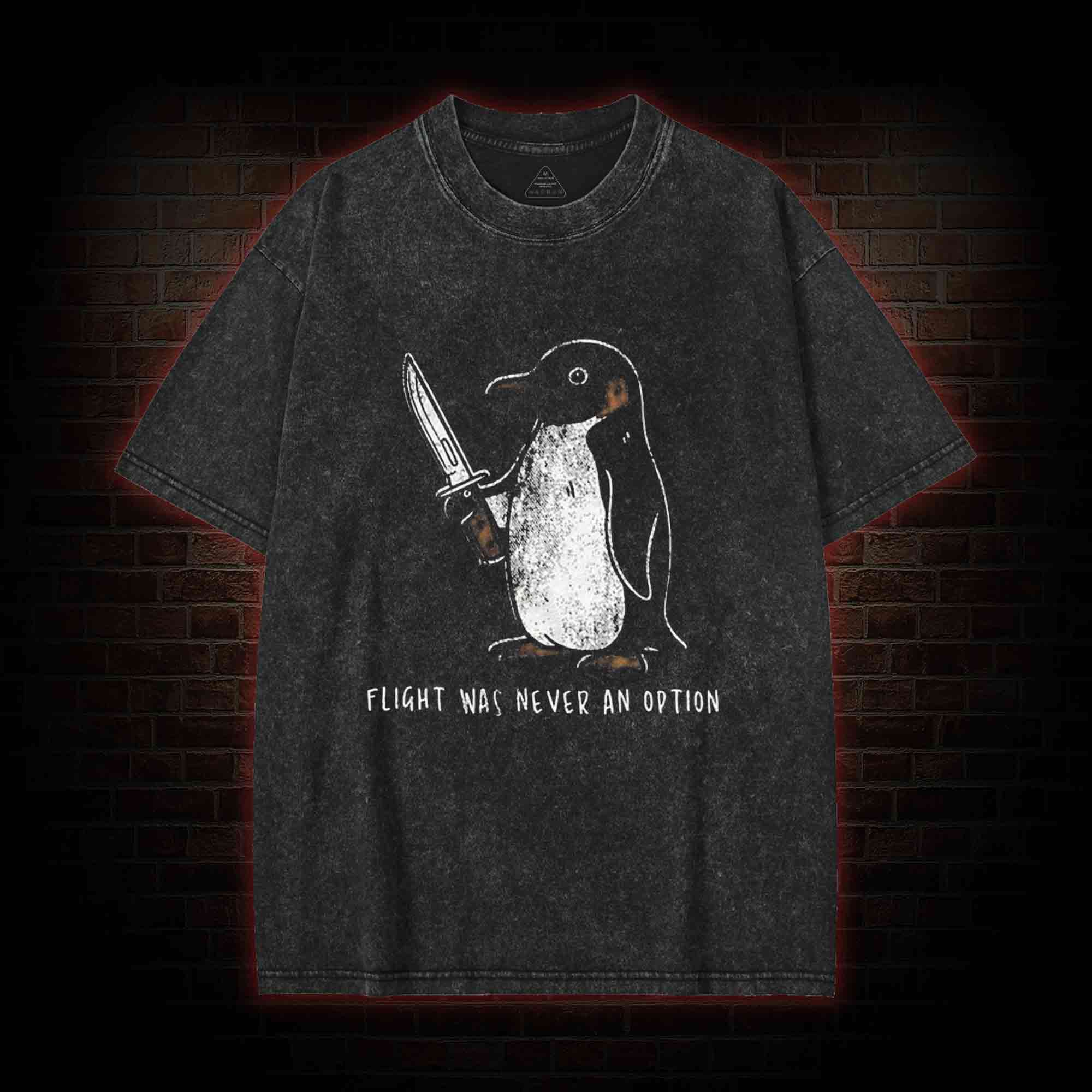 Flight was Never an Option Washed T-shirt
