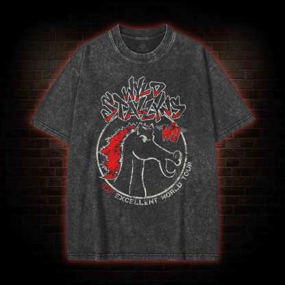 Wild Stallyns will Save the World Washed T-shirt
