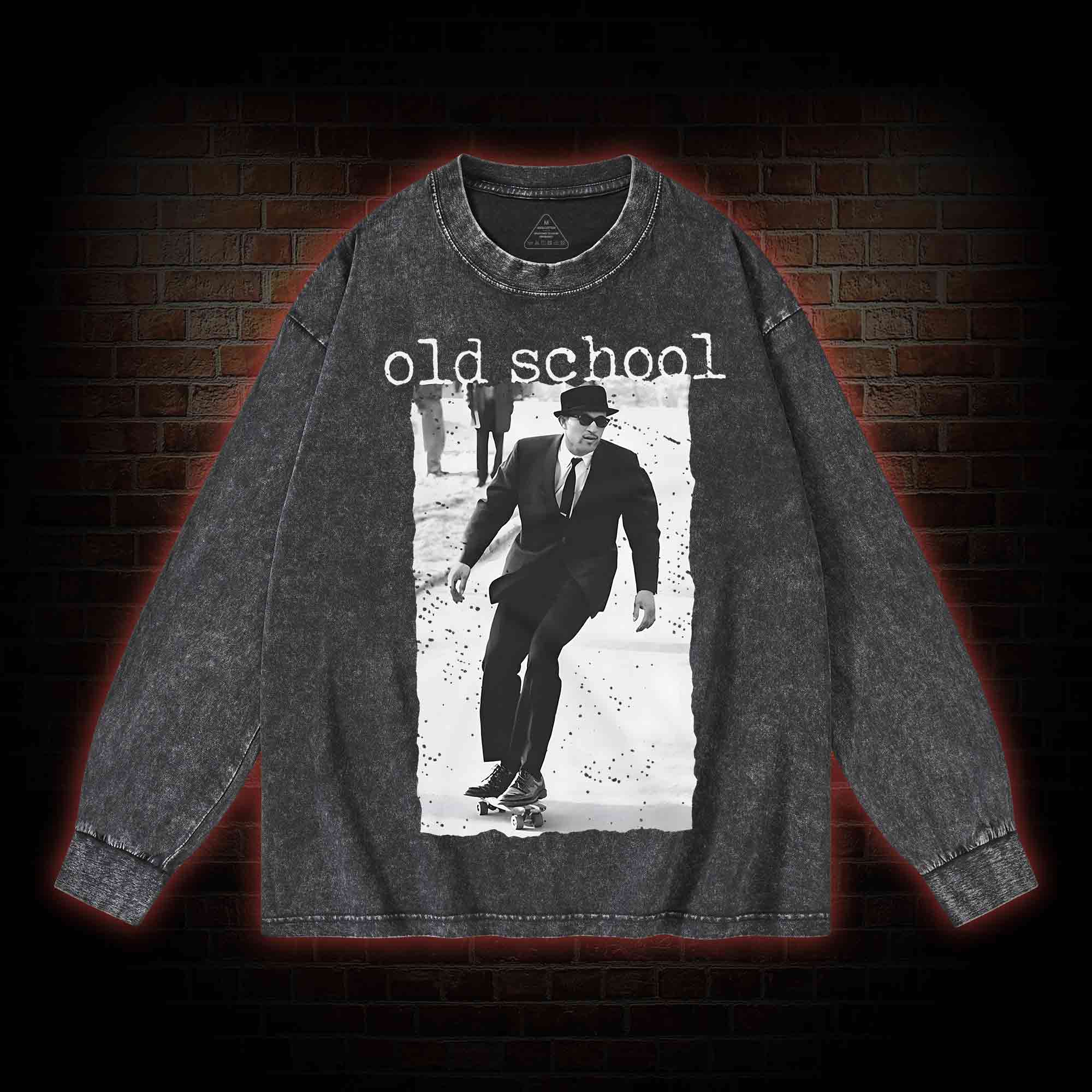 Old School Skateboarding Washed Long-Sleeve T-shirt