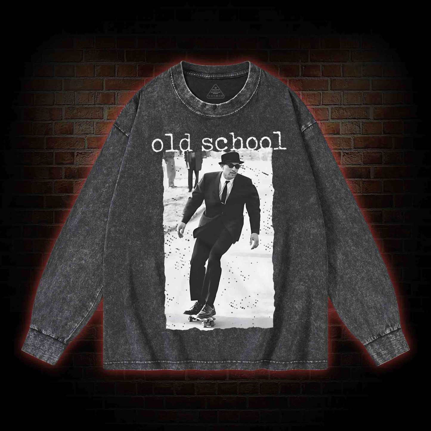 Old School Skateboarding Washed Long-Sleeve T-shirt