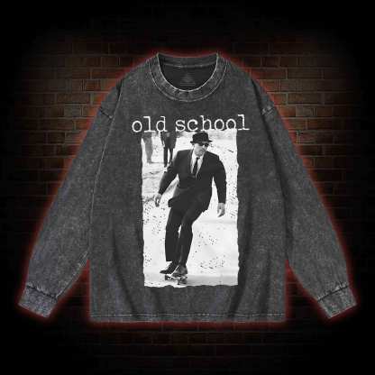 Old School Skateboarding Washed Long-Sleeve T-shirt