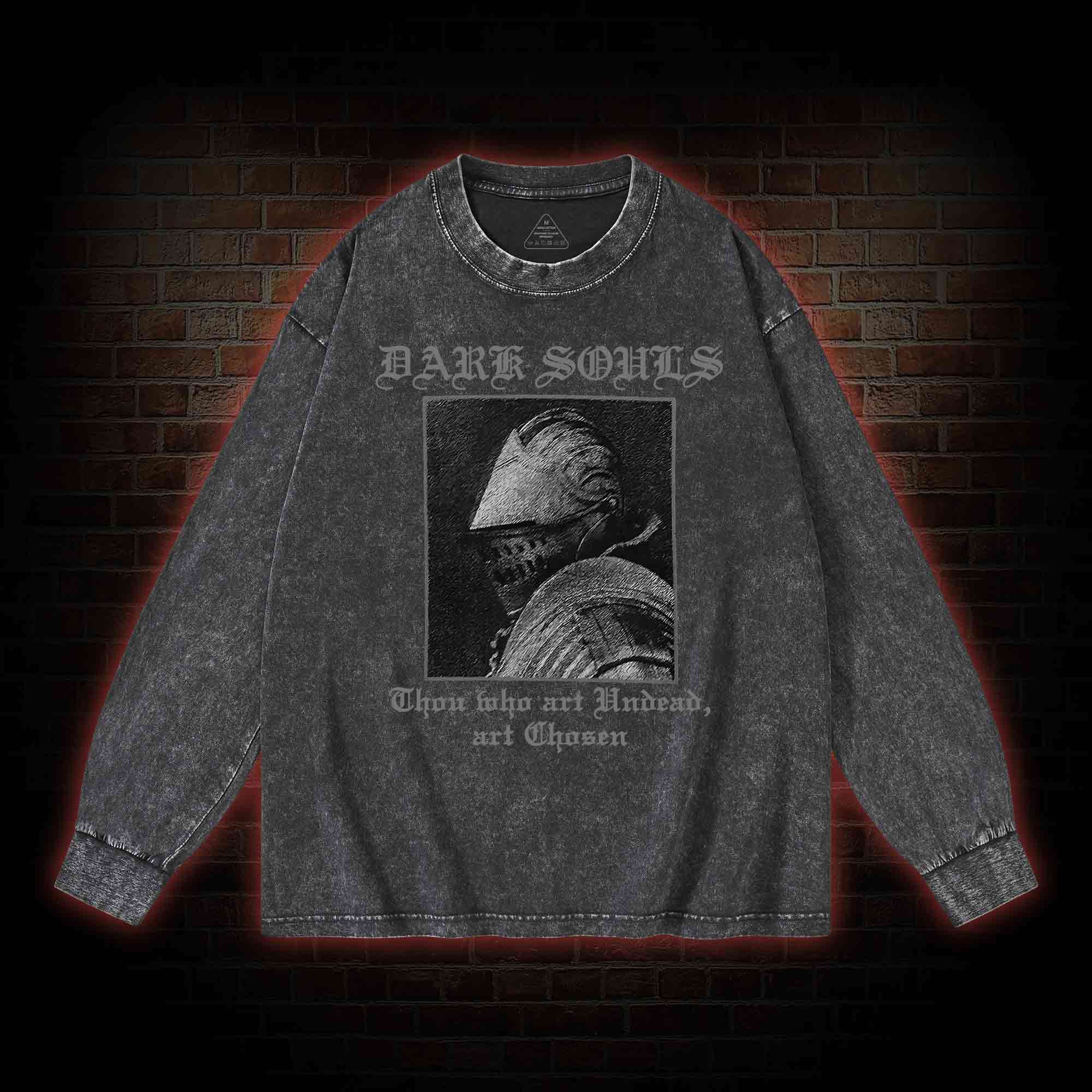 Dark Knight Washed Long-Sleeve T-shirt