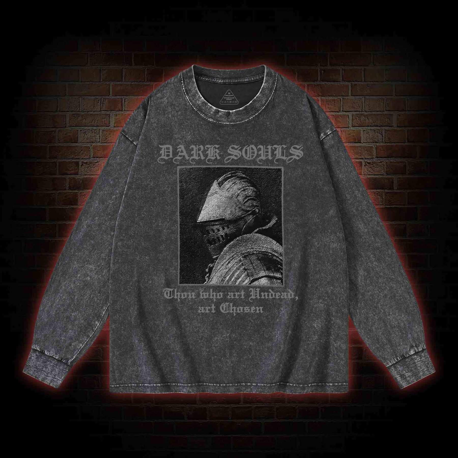 Dark Knight Washed Long-Sleeve T-shirt