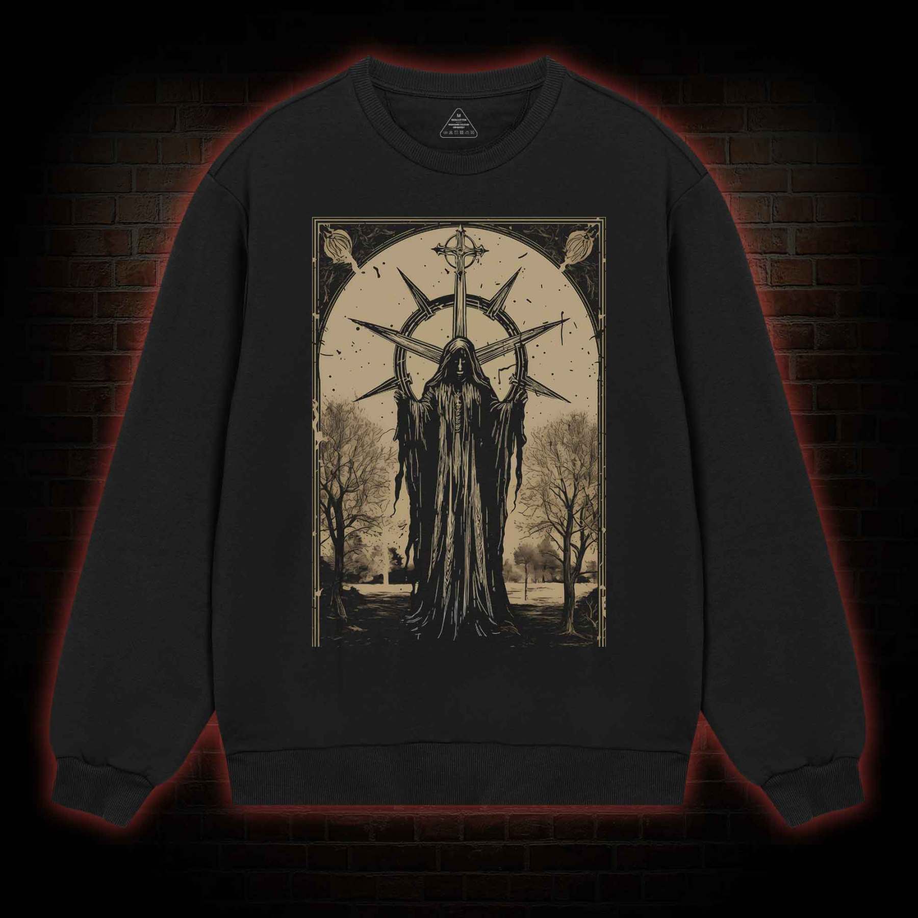 Death in Cloak Tarot Card Sweatshirt with Dark Style
