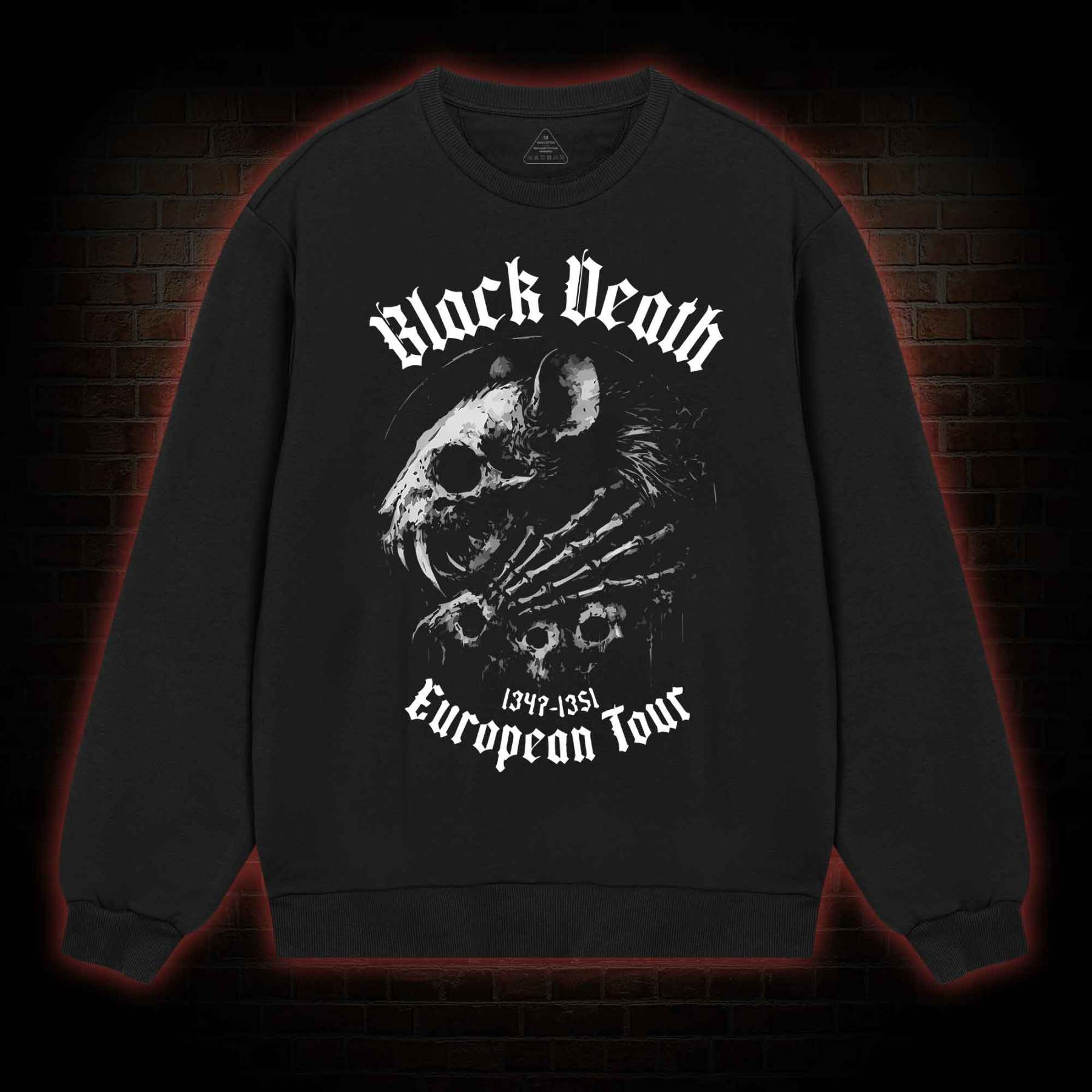 Black Death Plague Sweatshirt with Dark Style