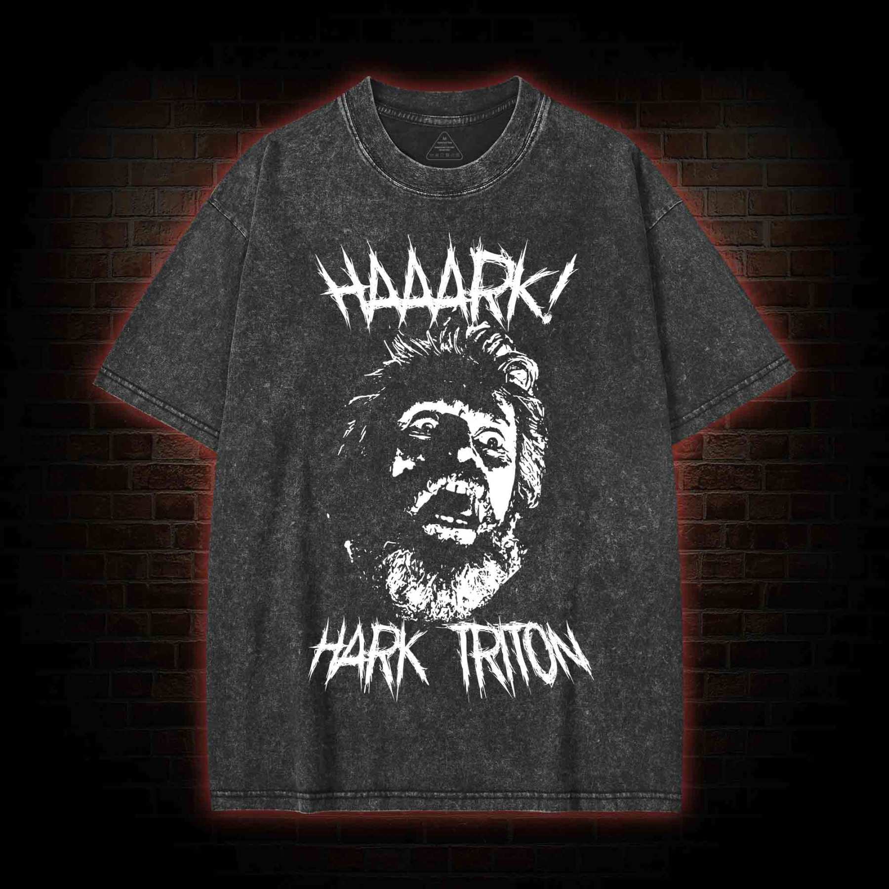 Hark! Triton! Hark Bellow! Washed T-shirt with Dark Style