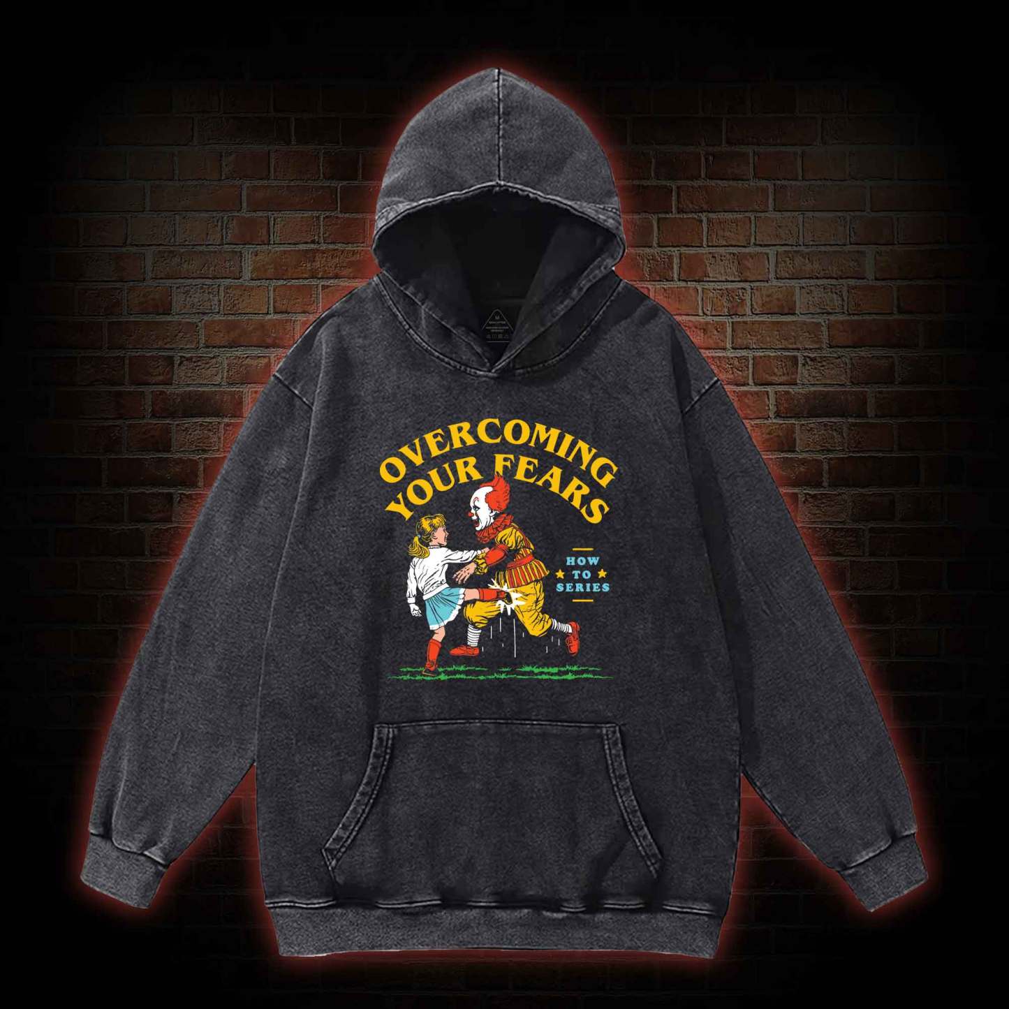 Overcoming Your Fears Washed Hoodie with Dark Style