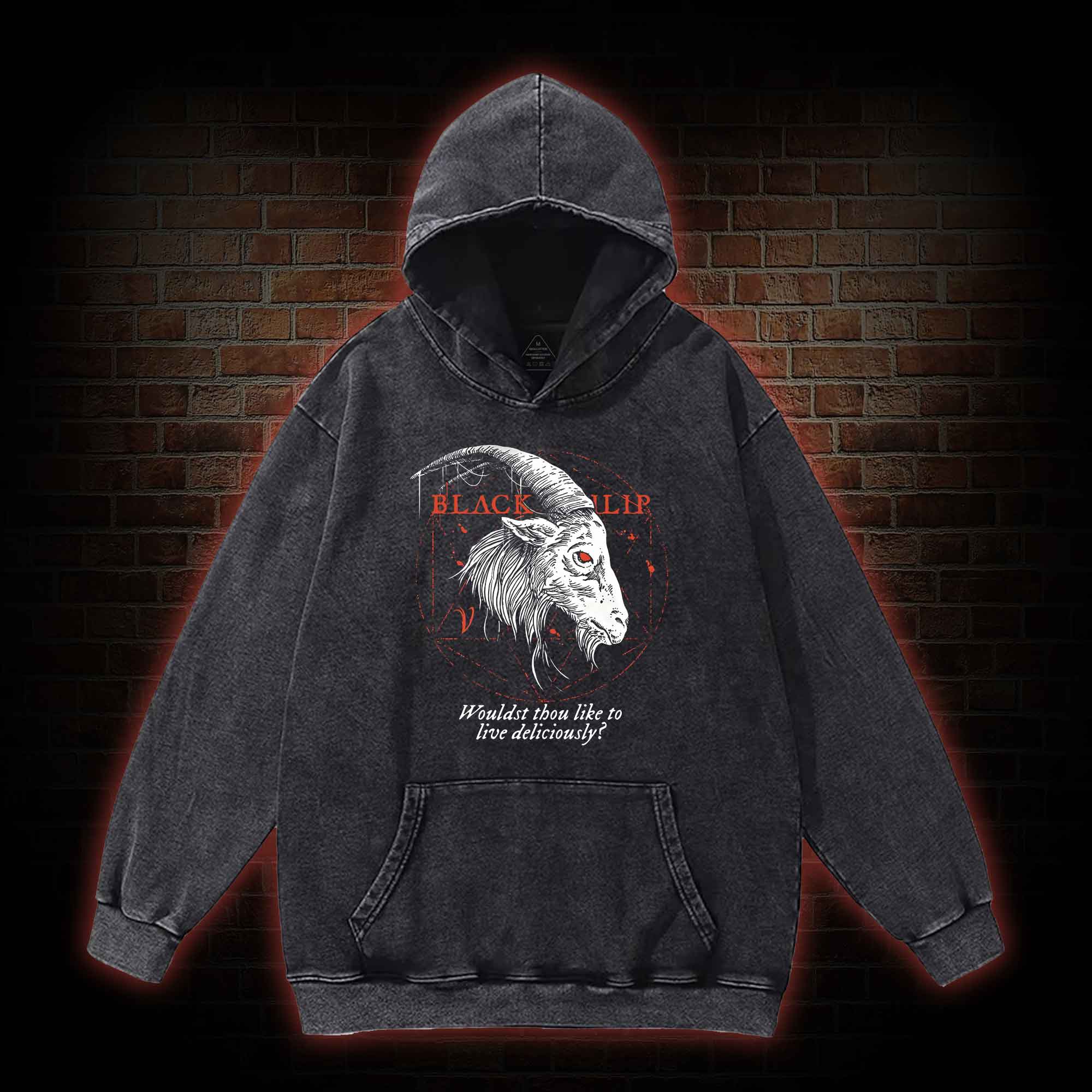 Black Phillip Washed Hoodie