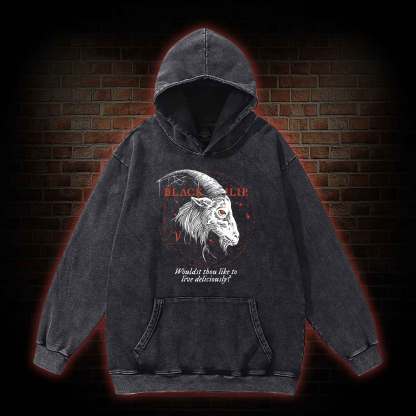 Black Phillip Washed Hoodie