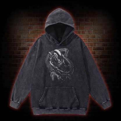 Alien Inspired Horror Washed Hoodie